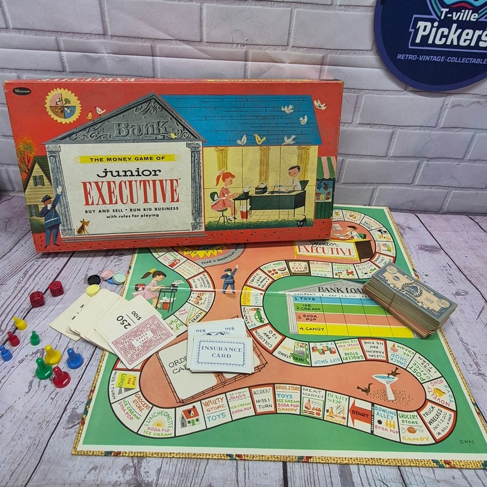 Vintage 1955 Junior Executive Board Game Whitman No 4720 Mid Century Business